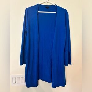 NWOT Talbots Women’s Blue Long Bell Sleeve Cardigan. Size Small.